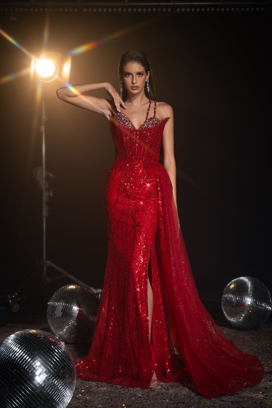 Vivienne Laurent formal evening gown styled for understated old-money elegance