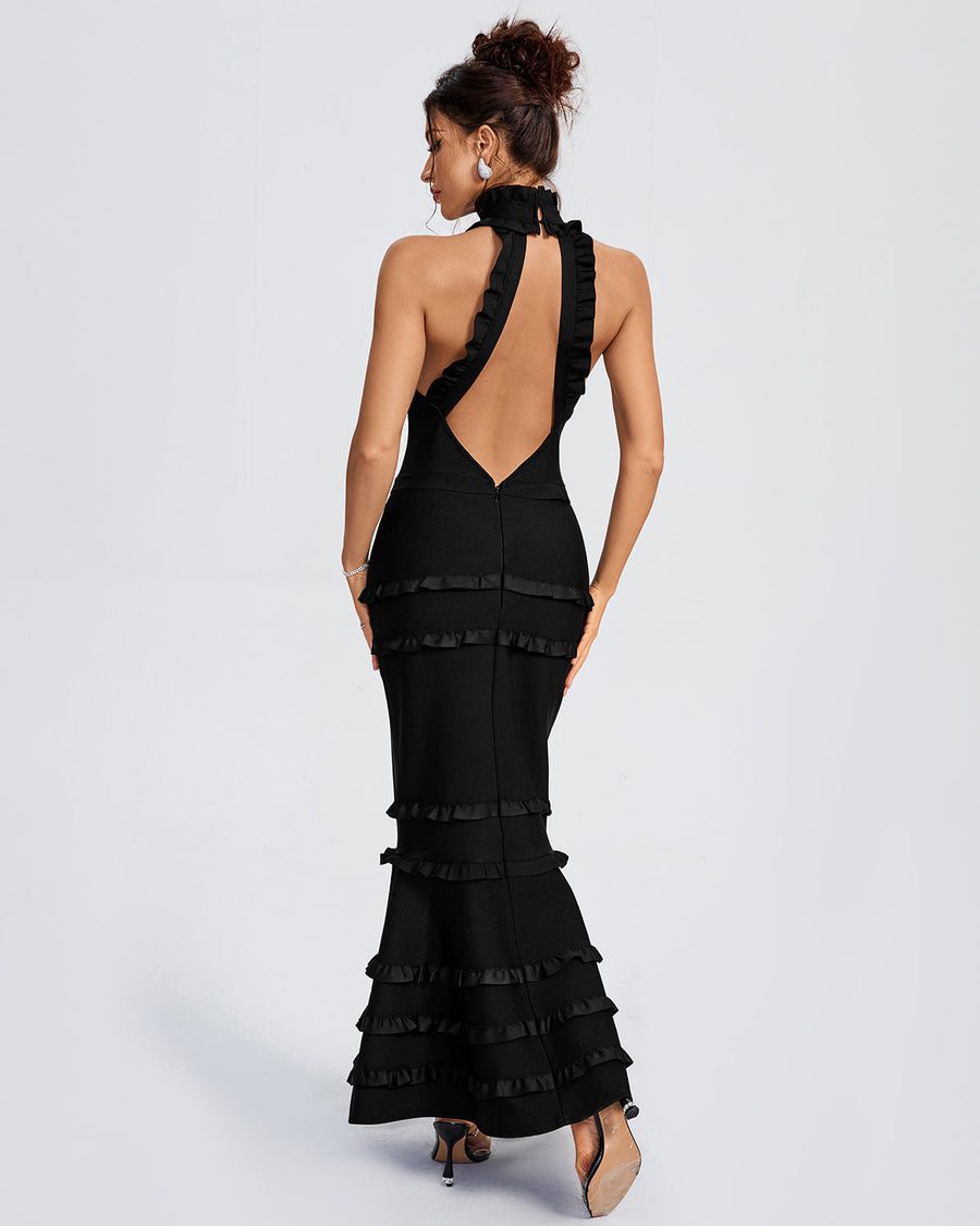 Fitted backless maxi bandage dress styling inspiration from Opulent Empire