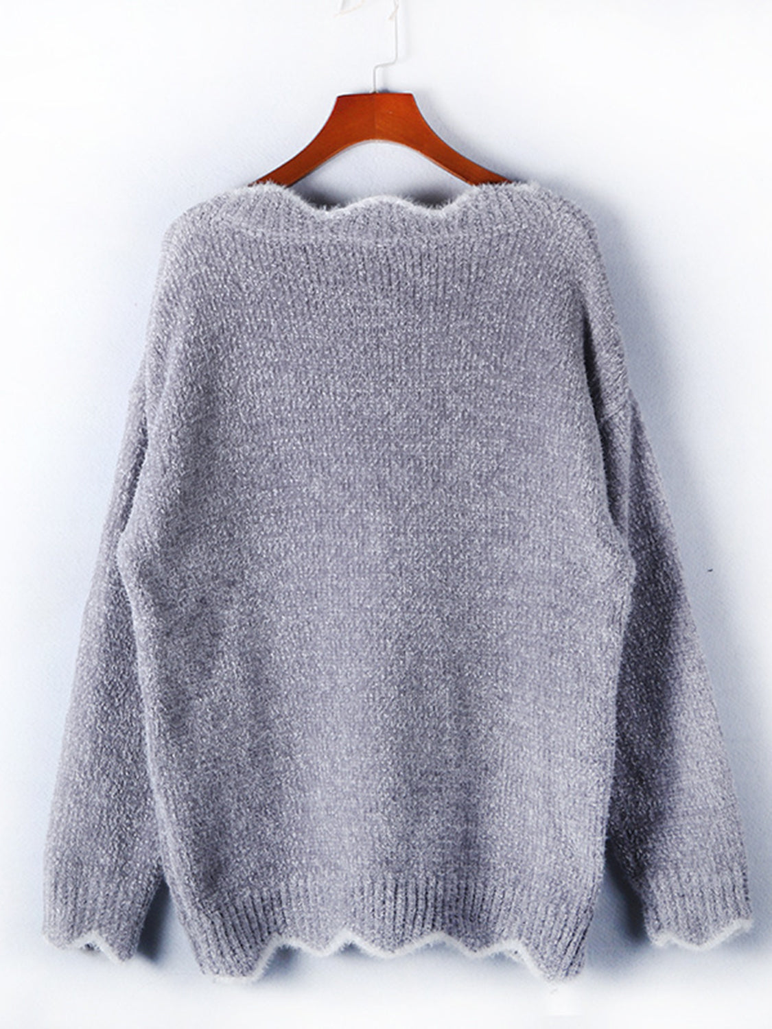 Arden Rivière — Notched Dropped Shoulder Long Sleeve Sweater, alternate view 11