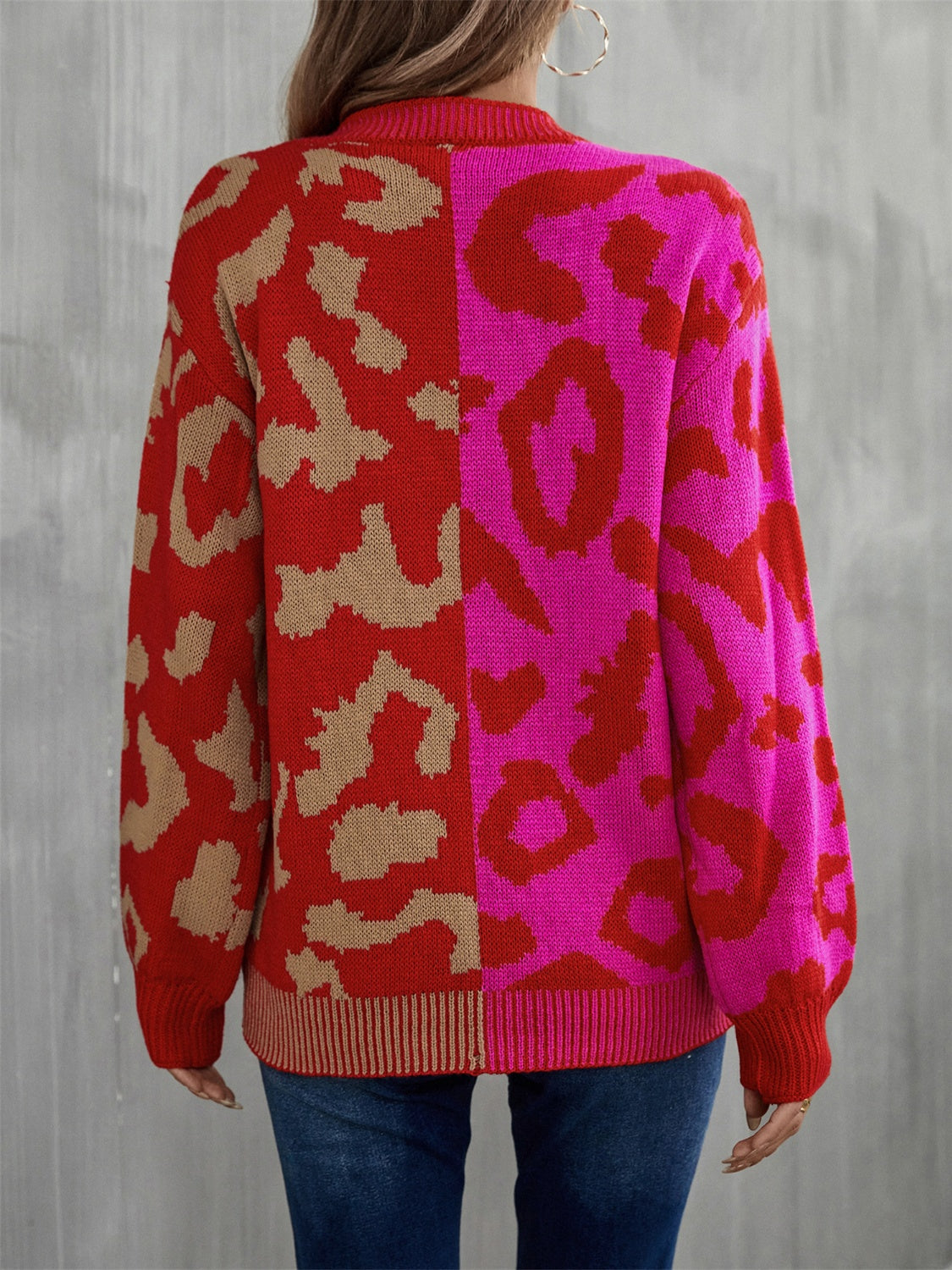 Darcy Delacroix — Angel Wings Leopard Round Neck Long Sleeve Sweater, alternate view 2