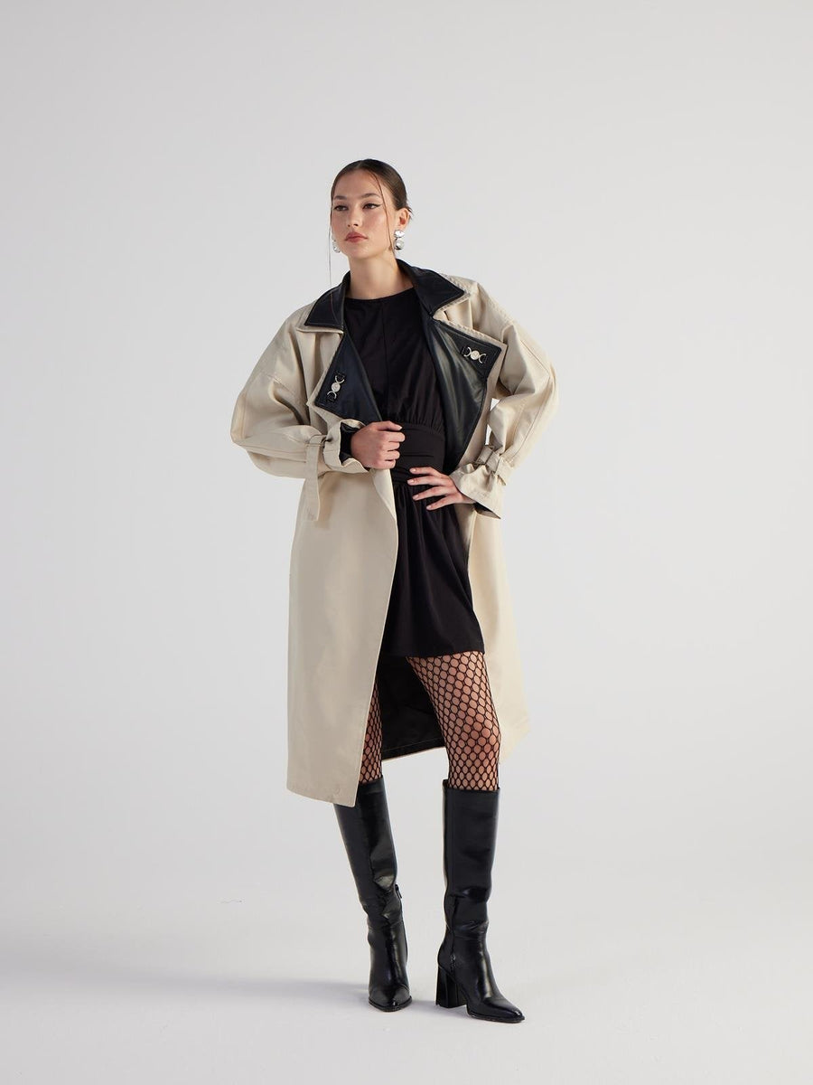 Cloak Beige Maxi Trench Coat