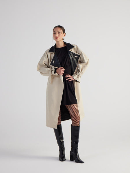 Cloak Beige Maxi Trench Coat