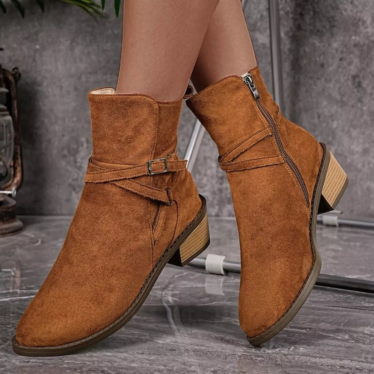 Paris Fiorenza — Side Zip Block Heels Boots Fashion Footwear, alternate view 8