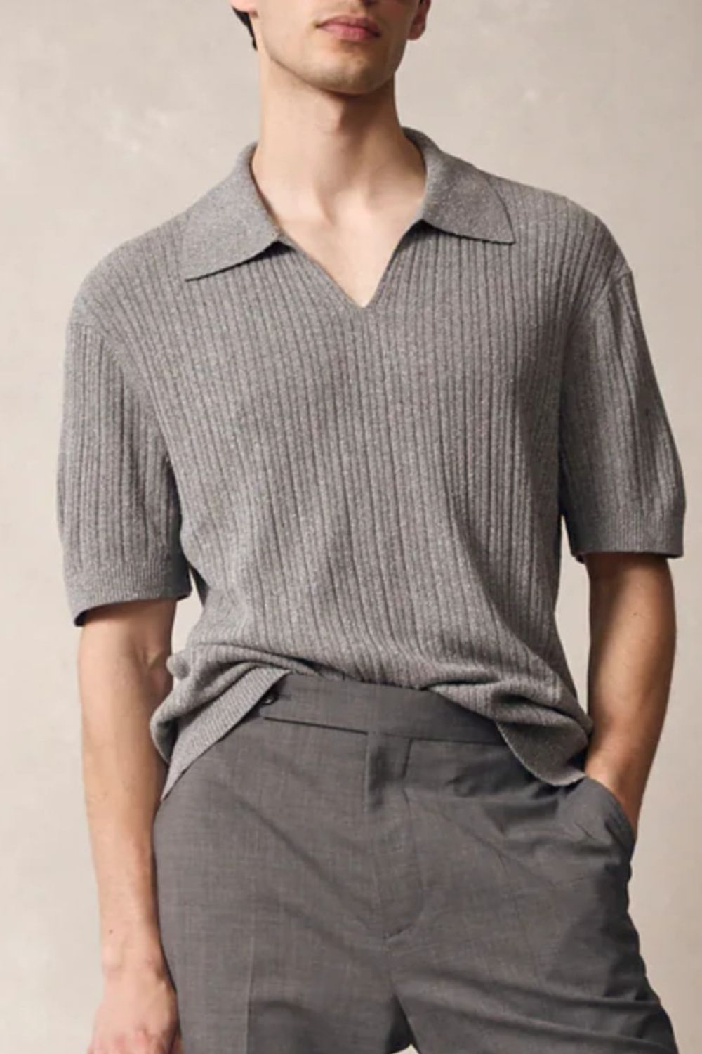 Hugo — Men's Plus Size Johnny Collar Half Sleeve Knit Polo, alternate view 3