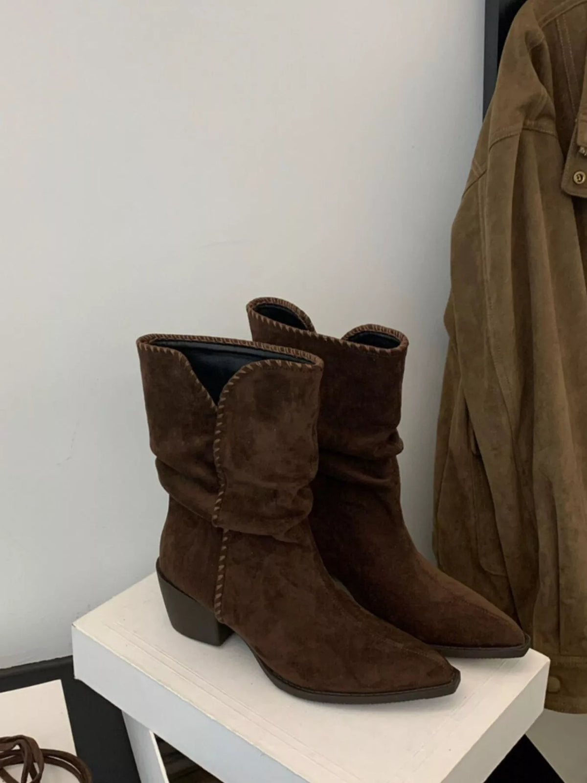 Indigo Bellini — Point Toe Block Heels Boots Fashion Footwear, alternate view 7