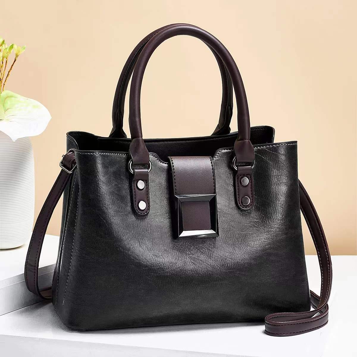 Emmeline Montclair — Women Shoulder Bag Big Buckle Handbags Work Daily Office Crossbody Bags, alternate view 4
