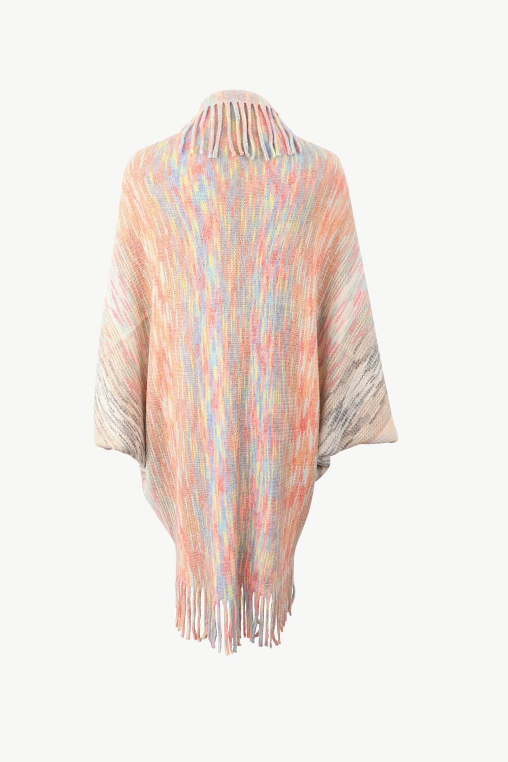 Ocean Sorrento — Multicolored Fringe Trim Poncho, alternate view 6