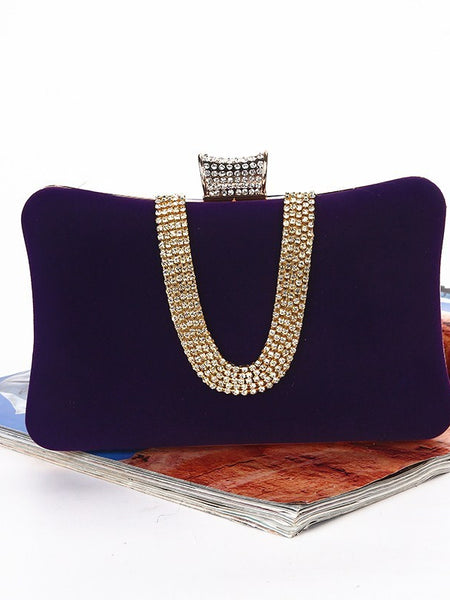 Emery Suede U-Shaped Diamond Clutch