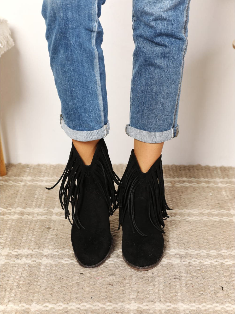 Legend Women's Fringe Cowboy Western Ankle Boots - Opulent Empire