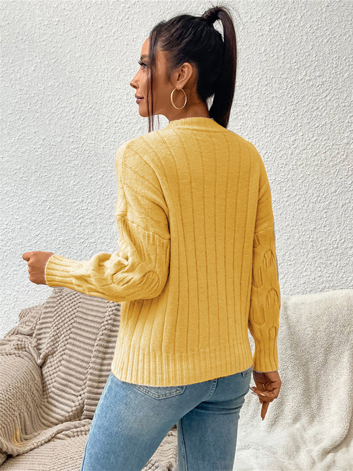Monroe Delacroix — Round Neck Long Sleeve Sweater, alternate view 20