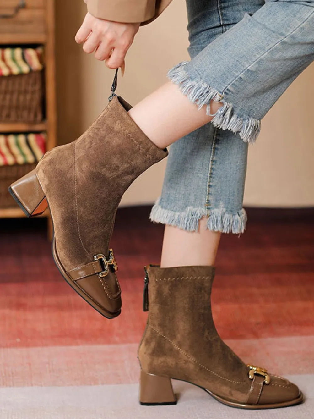 Zephyr Venturi — Square Toe Block Heels Boots Fashion Footwear, alternate view 3