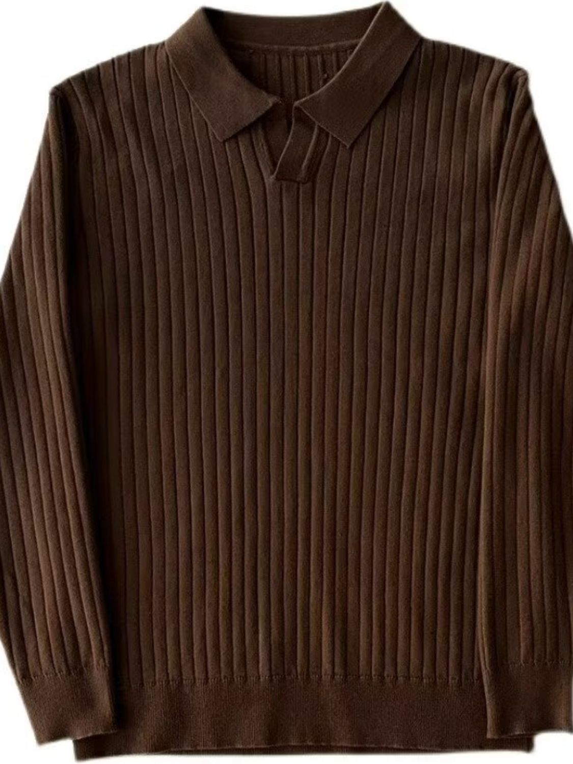 Gideon — Men's Plus Size Collared Neck Long Sleeve Polo, alternate view 4