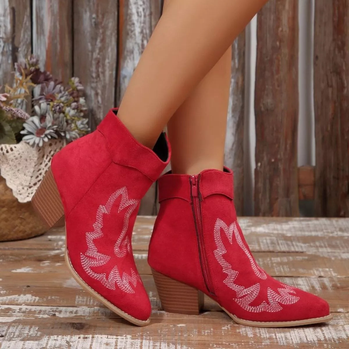 Ciel Saint-Clair — Point Toe Block Heels Boots Fashion Footwear, alternate view 9