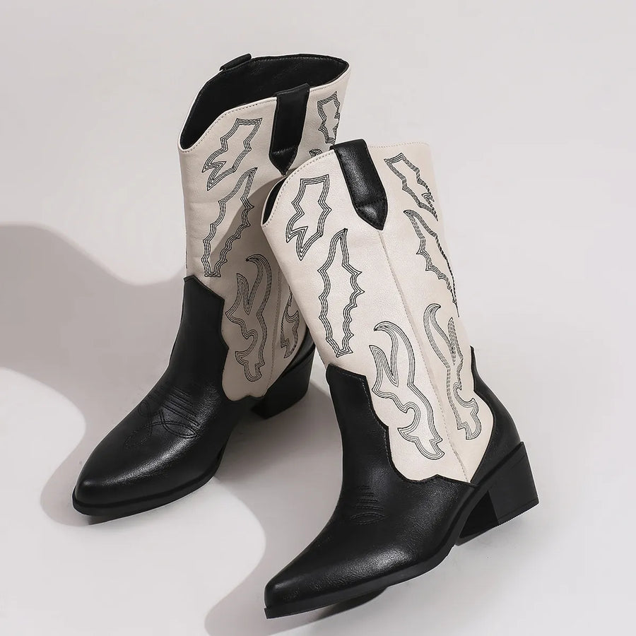 Emery Bellini — Point Toe Block Heels Boots Fashion Footwear, alternate view 2
