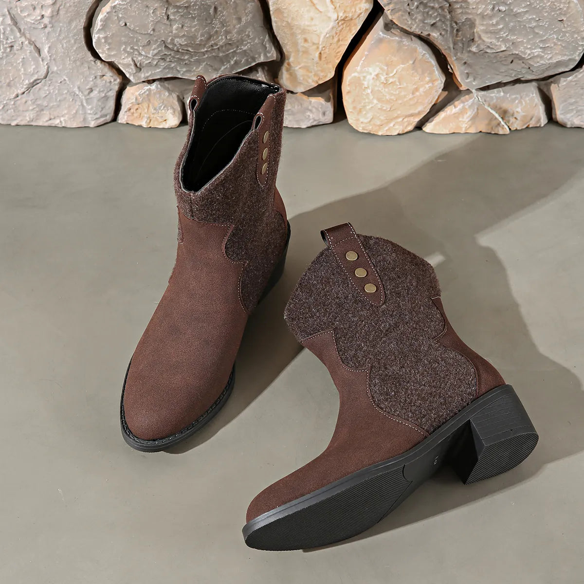Bellamy Saint-Clair — Round Toe Block Heels Boots Fashion Footwear, alternate view 4