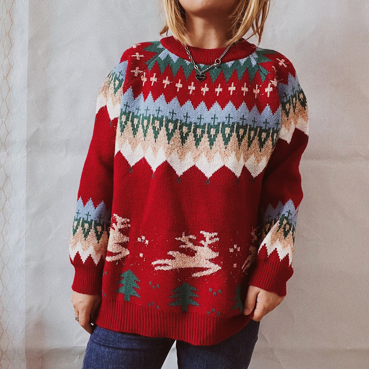 Rain Valmont — Christmas Element Long Sleeve Sweater, alternate view 7