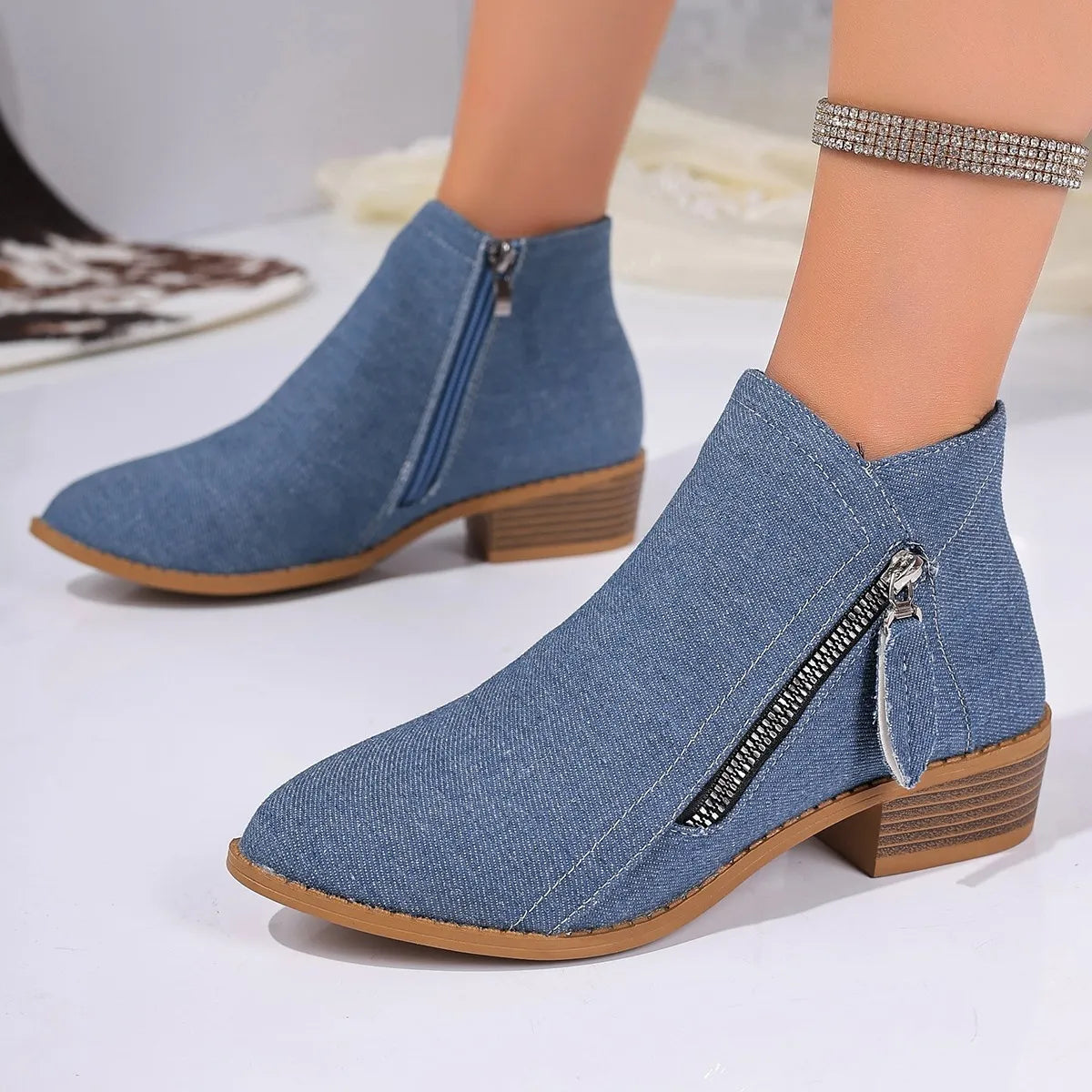 Harbor Fiorenza — Point Toe Block Heels Boots Fashion Footwear, alternate view 2