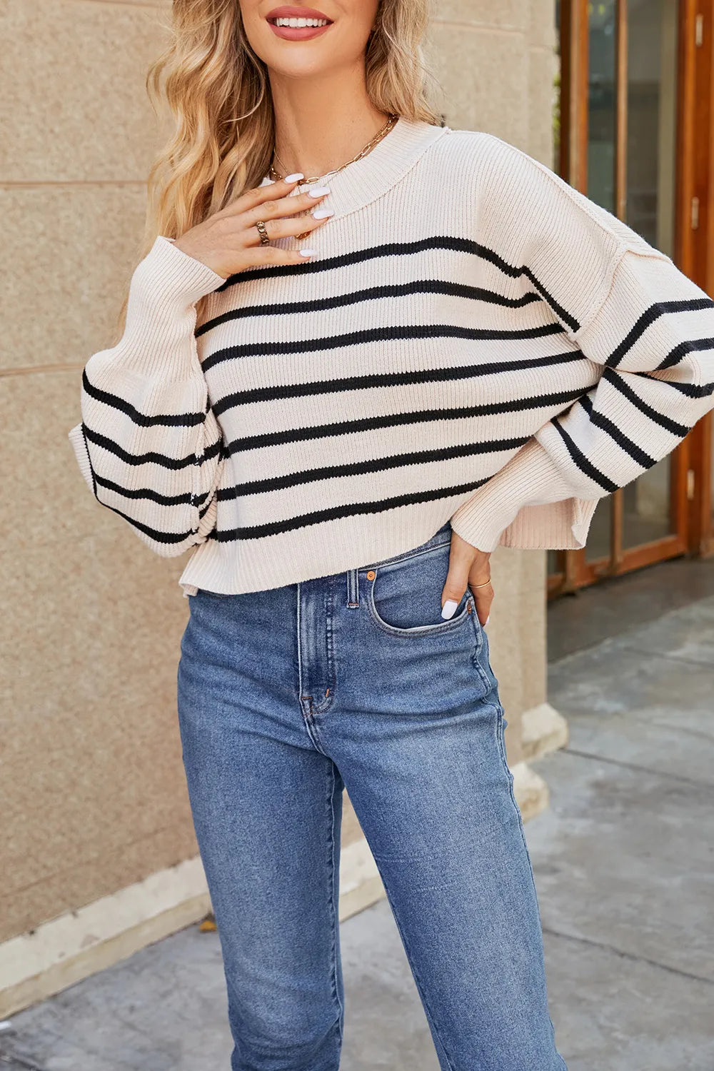 Bellamy Fontaine — Round Neck Dropped Shoulder Sweater, alternate view 26