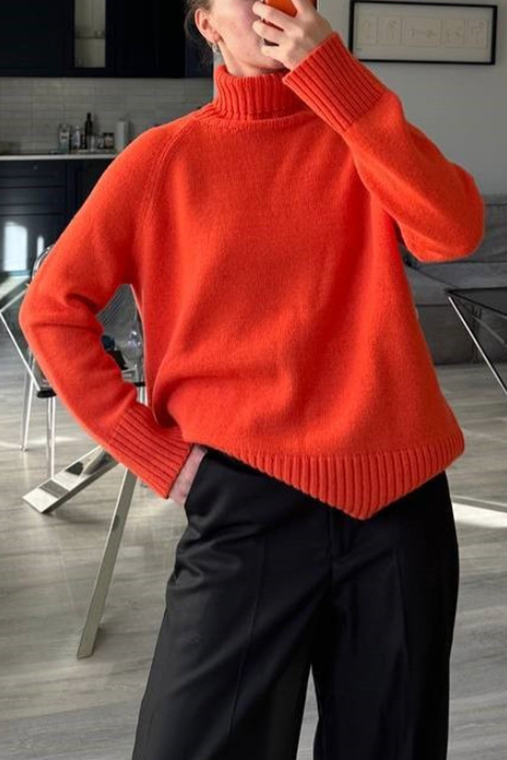 Indigo Moreau — Turtle Neck Raglan Sleeve Sweater, alternate view 11