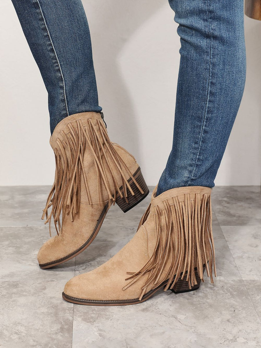Legend Women's Fringe Cowboy Western Ankle Boots - Opulent Empire