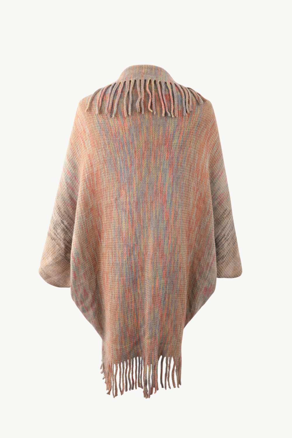 Ocean Sorrento — Multicolored Fringe Trim Poncho, alternate view 17