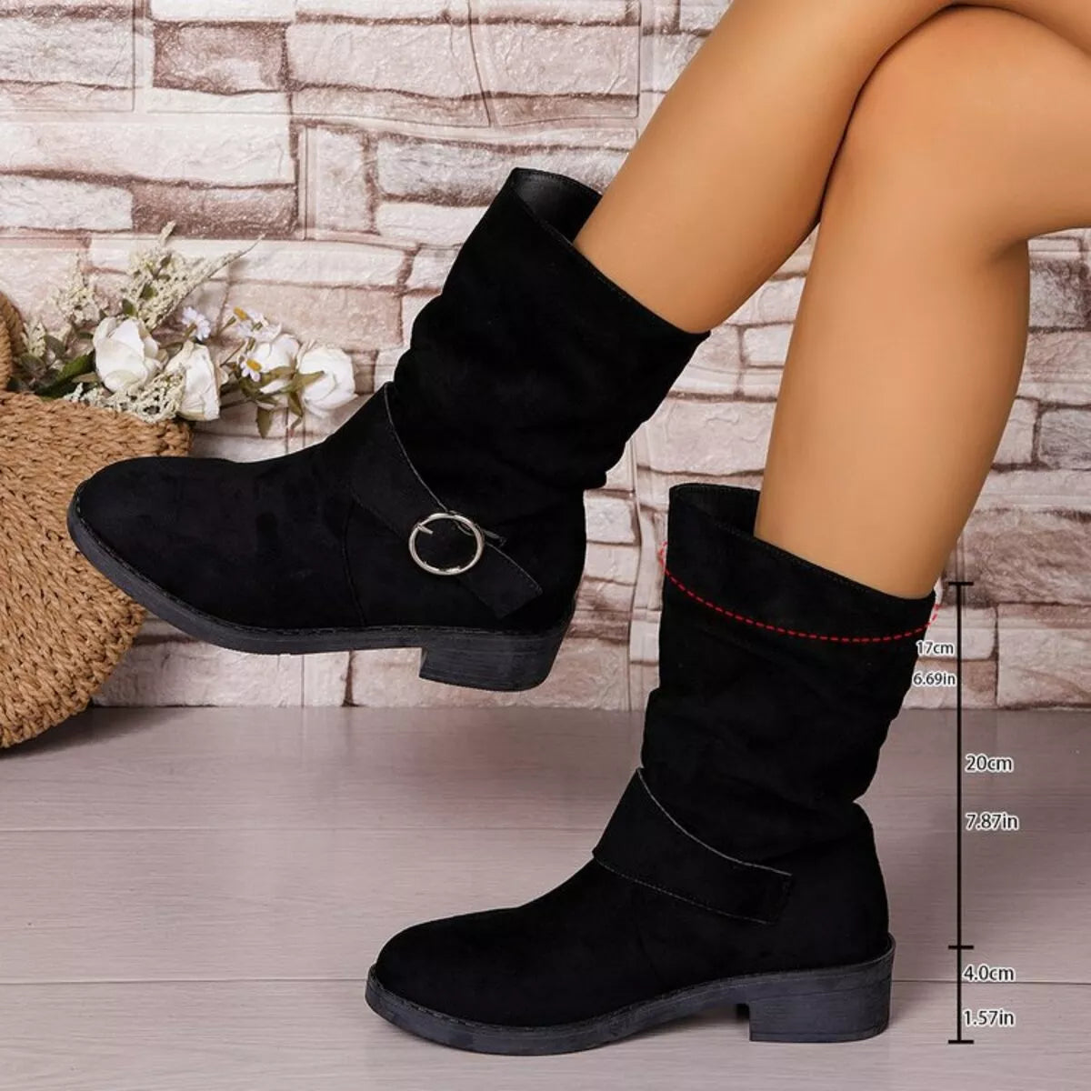 Finley Fiorenza — Round Toe Block Heels Boots Fashion Footwear, alternate view 3