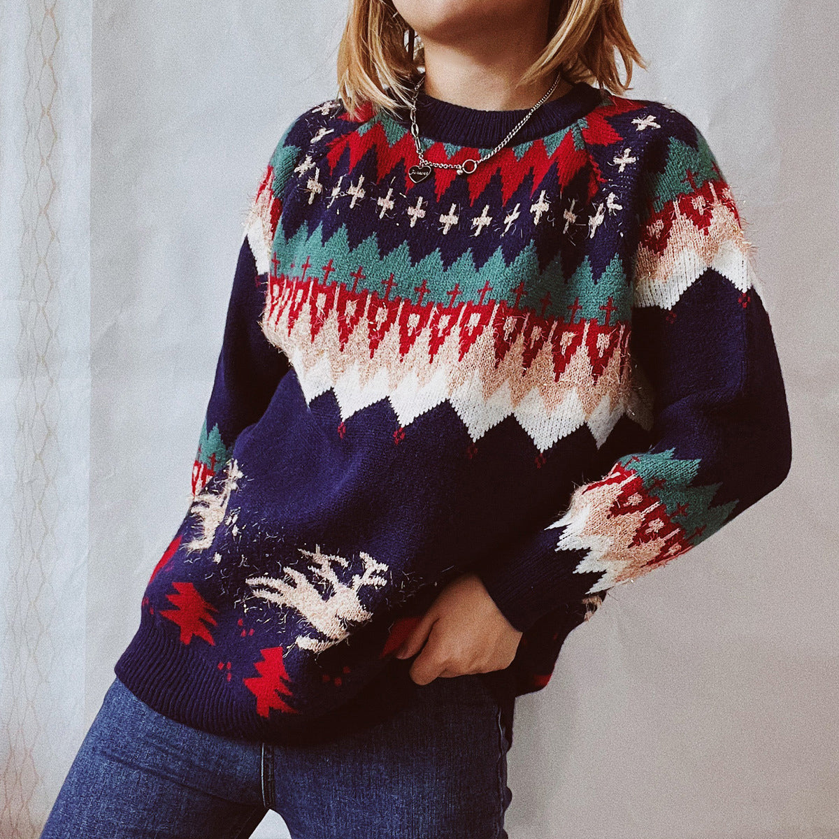 Rain Valmont — Christmas Element Long Sleeve Sweater, alternate view 6