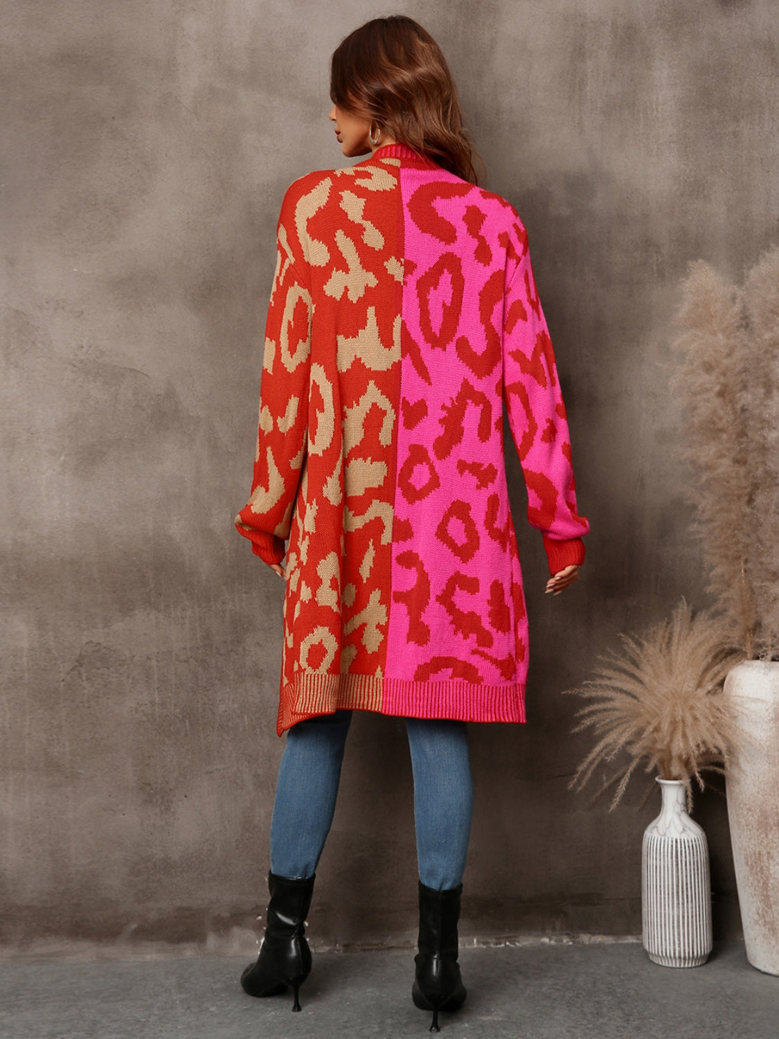 Indigo Rivière — Angel Wings Leopard Button Down Longline Cardigan, alternate view 6