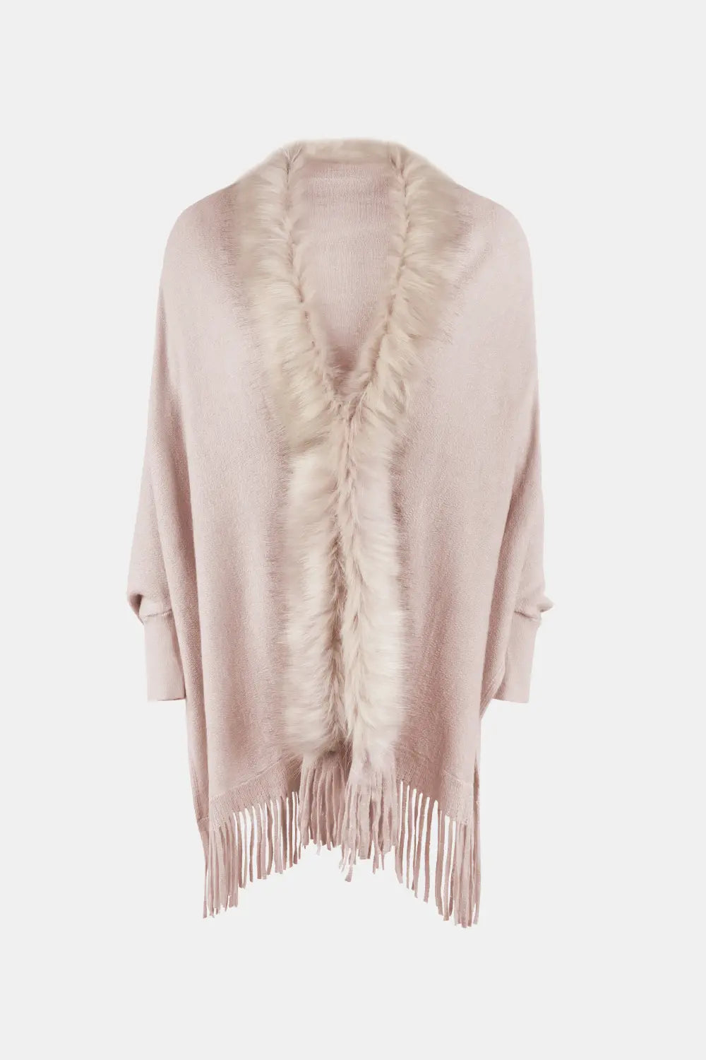 Blaise Versailles — Fringe Open Front Long Sleeve Poncho, alternate view 8