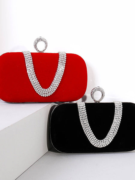 Verona Diamond Velvet Clutch