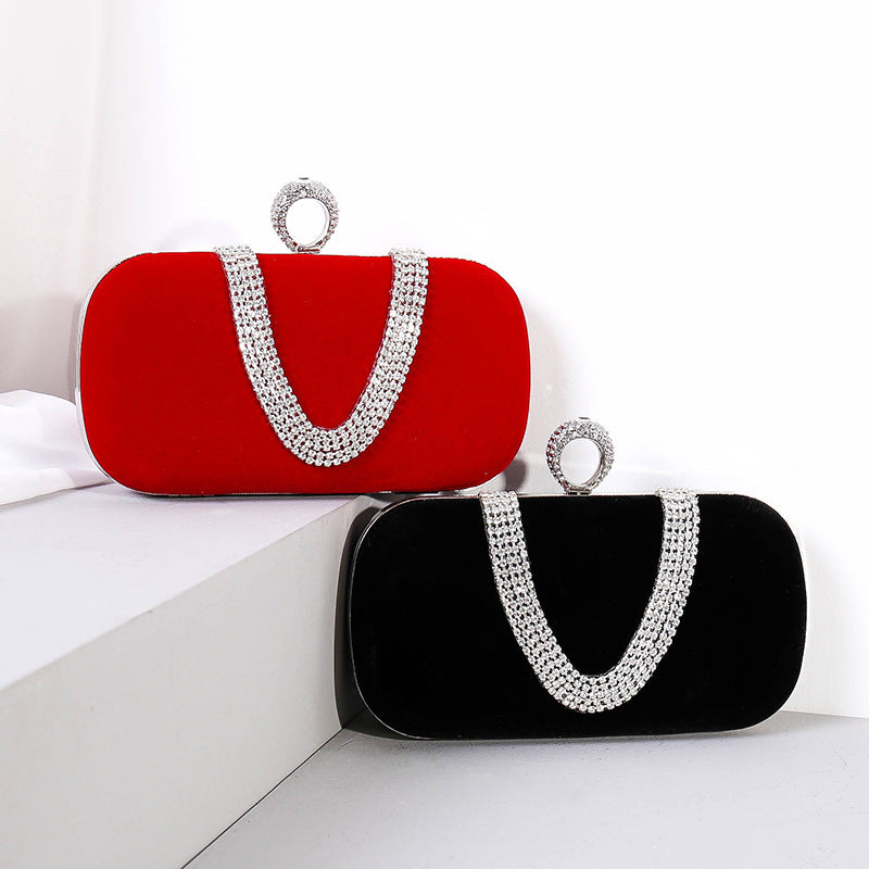 Verona Diamond Velvet Clutch