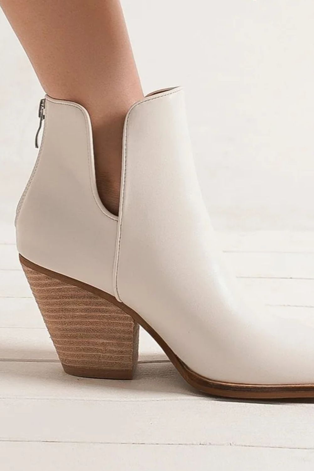 Onyx Laurent — Beast Fashion Pointed Metal-Tip Toe Block Heel Ankle Boots, alternate view 3
