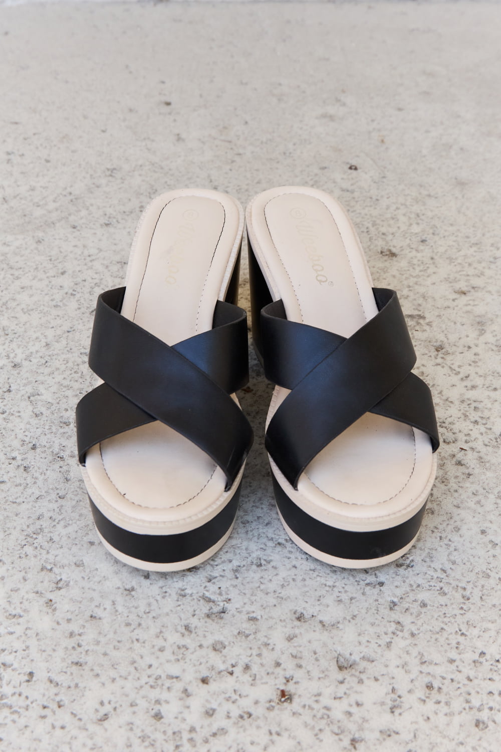 Marlowe Laurent — Weeboo Cherish The Moments Contrast Platform Sandals in Black Black Fashion Footwear, alternate view 6