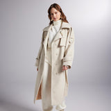 Accessorized Wool Blended Cashmere Maxi Woody Ecru Coat-2
