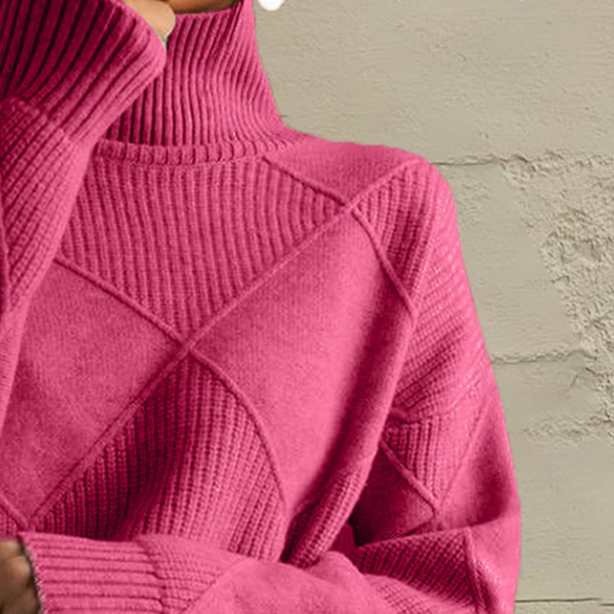 Emery Rivière — Geometric Turtleneck Long Sleeve Sweater, alternate view 3
