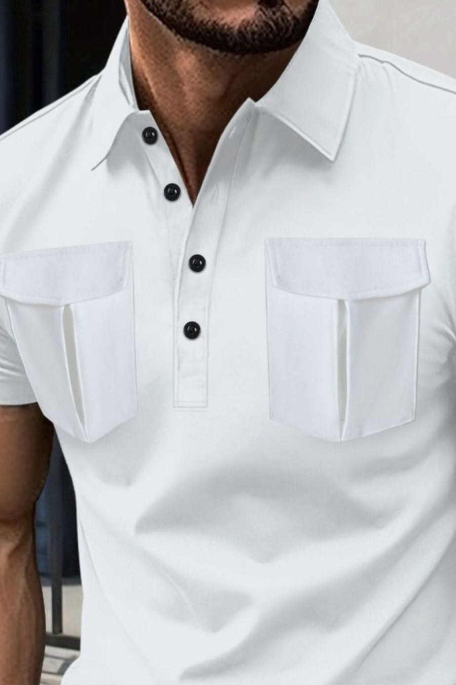 Benedict Beaumont — Men's Full Size Collared Short Sleeve Polo Plus Size Men's Tailored Shorts, alternate view 2