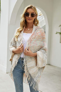 Ocean Sorrento — Multicolored Fringe Trim Poncho