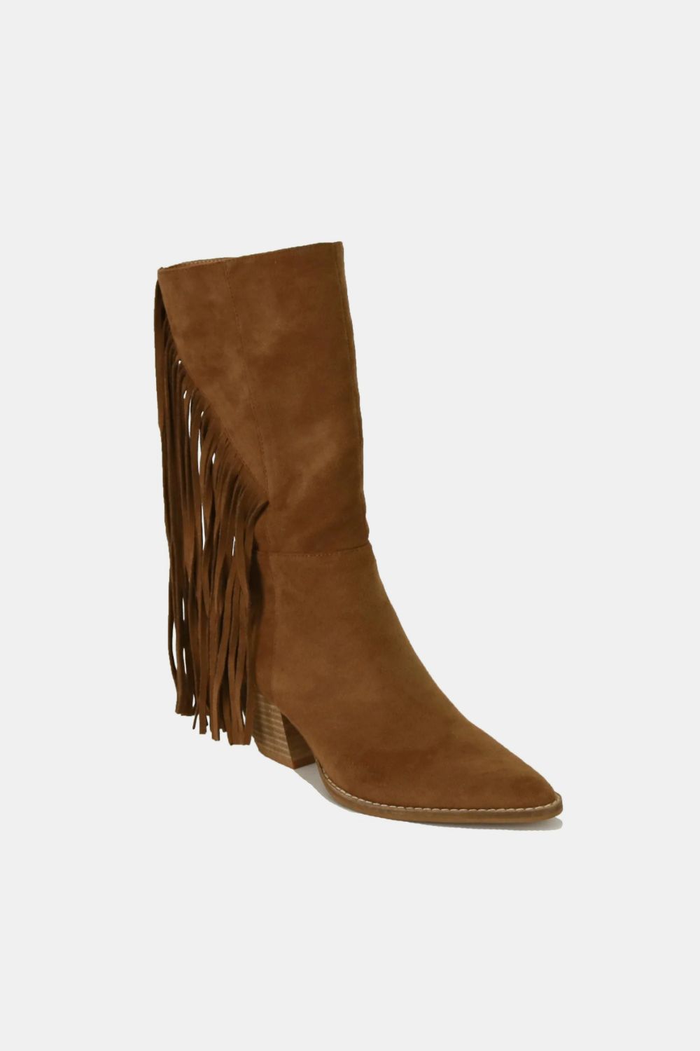 Hollis Montclair — Beast Fashion Suede Fringe Point Toe Boots Coffee Fashion Footwear, alternate view 3