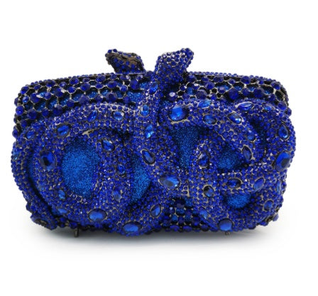 Python Diamond-studded Dinner Bag Magnetic Clasp Chain Clutch