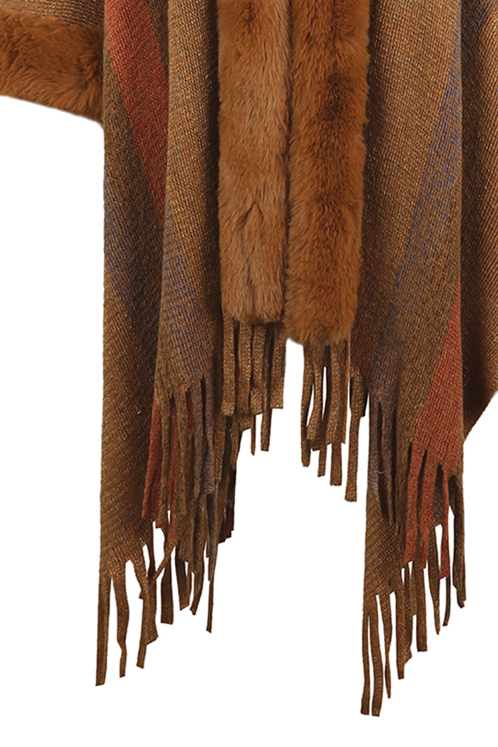 Fable Versailles — Color Block Fringe Detail Poncho, alternate view 14
