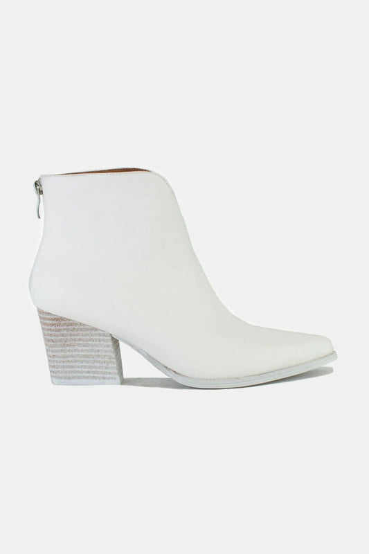 Beast Fashion PU Leather Block Heel Boots with Back Zippers - Opulent Empire