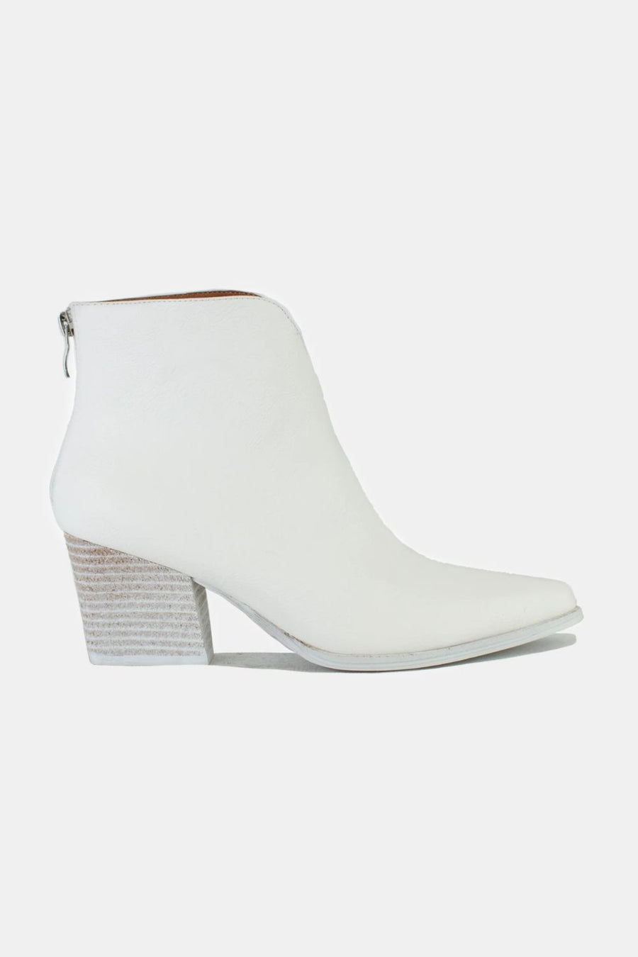 Wren Beaumont — Beast Fashion PU Leather Block Heel Boots with Back Zippers, alternate view 2