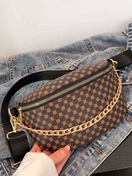 Printed PU Leather Sling Bag