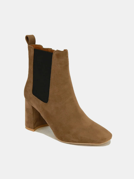 Beast Fashion Faux Suede Block Heel Chelsea Boots with Elastic Side Panel - Opulent Empire