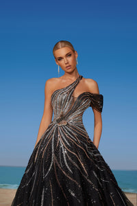 Evangeline — Black Formal Evening Gown, alternate view 3