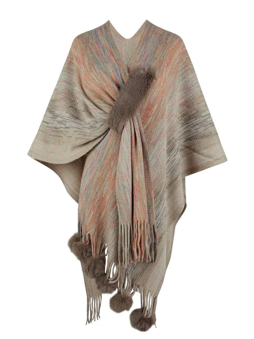 Winter Versailles — Heathered Fringe Hem Poncho, alternate view 11