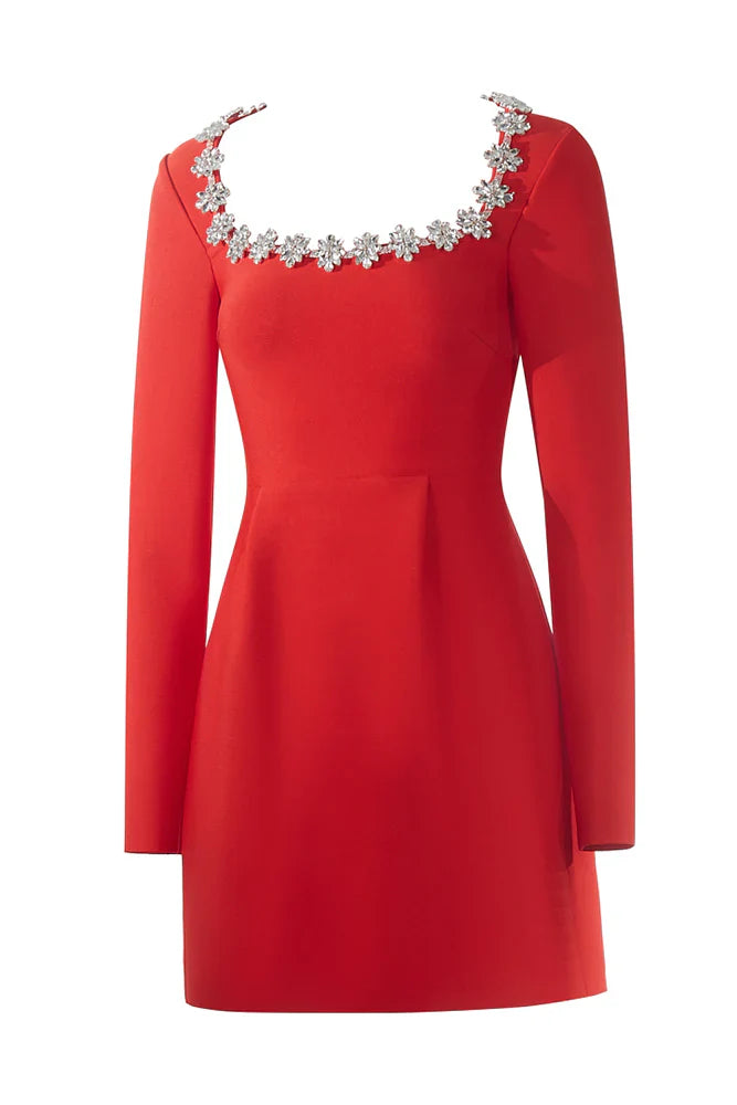 Kalystra™ — Square Neck Crystal Rhinestone Dress, alternate view 6