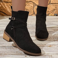 Paris Fiorenza — Side Zip Block Heels Boots Fashion Footwear, alternate view 4