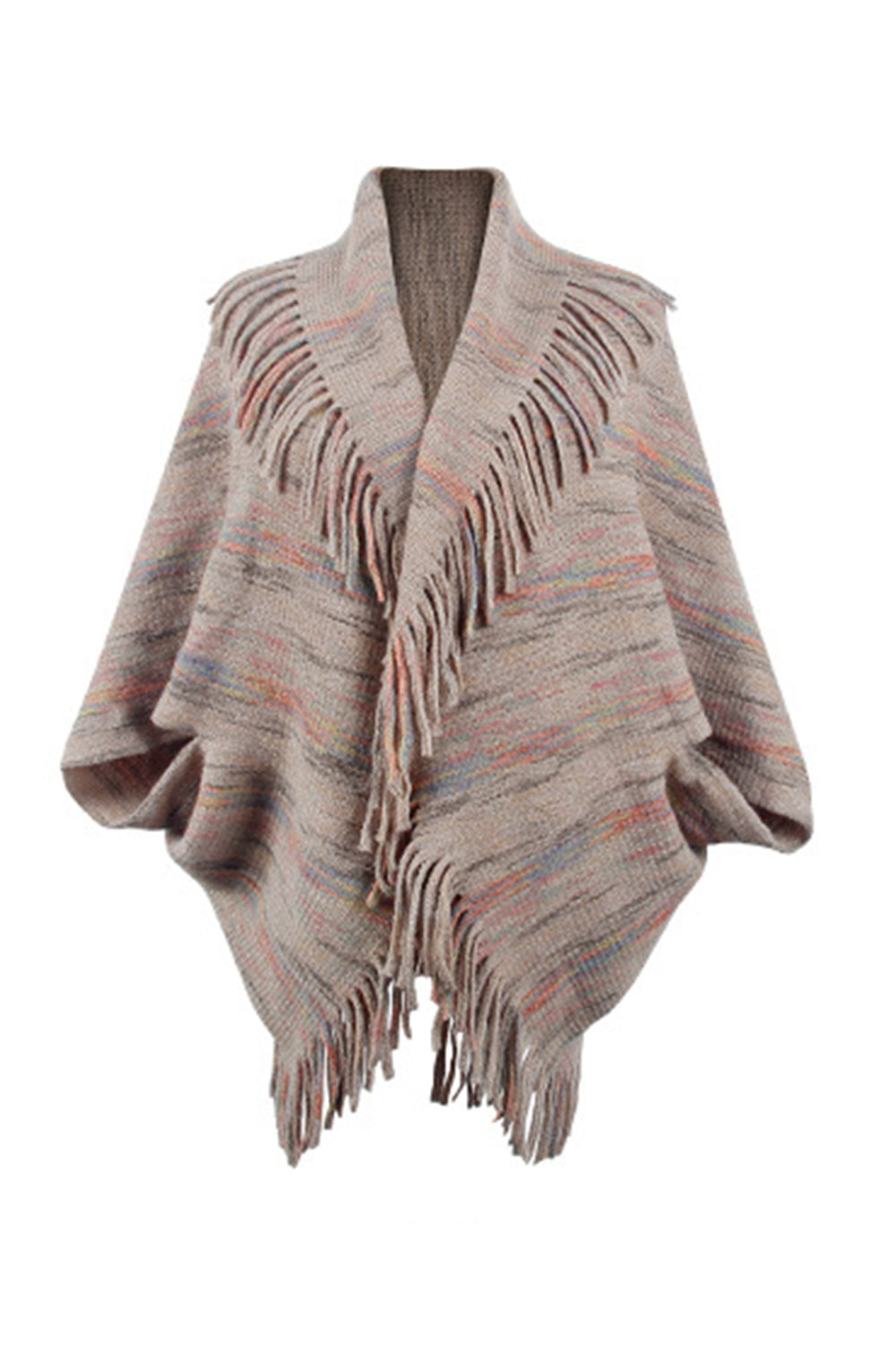 Marlowe Versailles — Fringe Detail Printed Poncho, alternate view 12