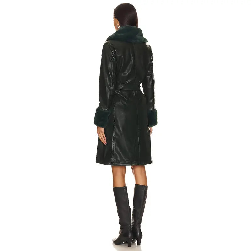 BLANKNYC Faux Leather Coat in Goodnight Moon